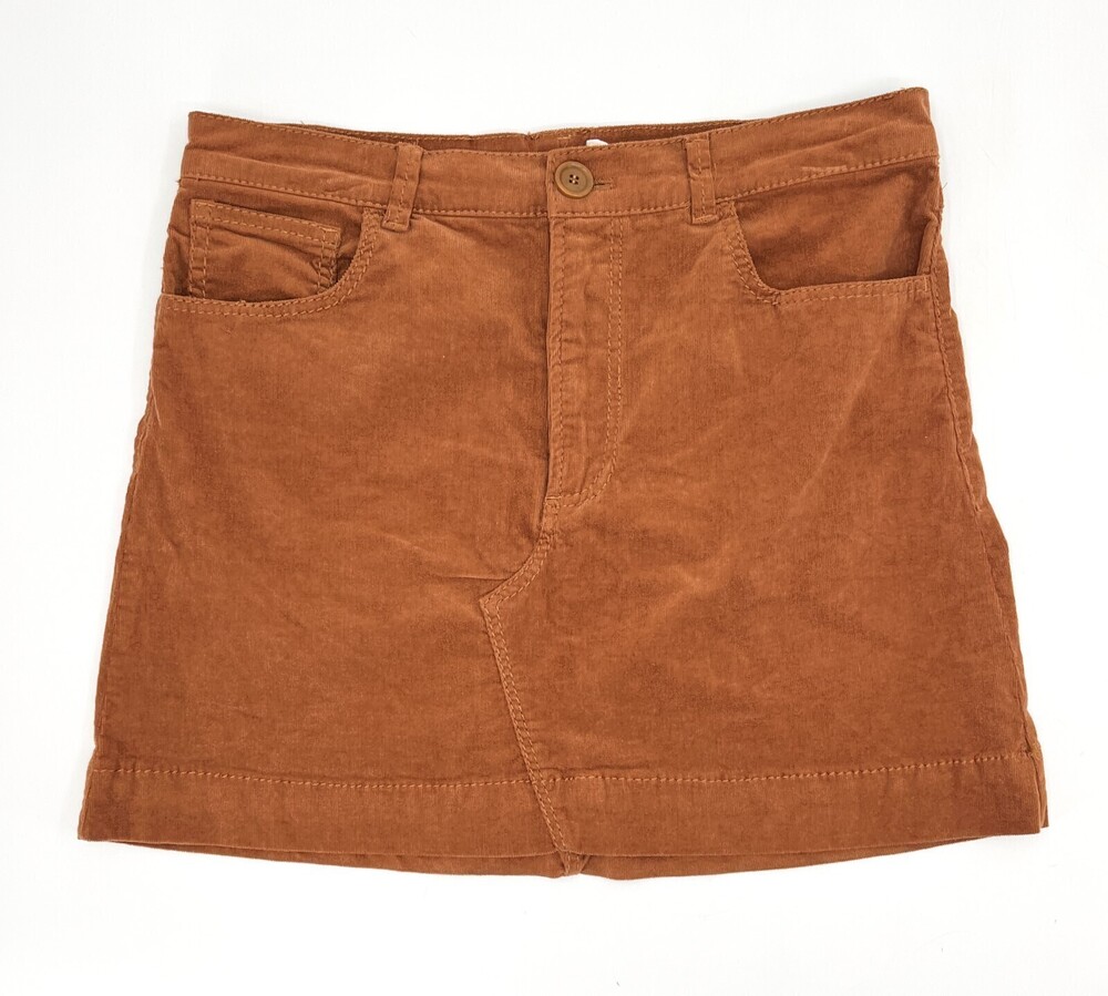 Chelsea & Violet Skirt Womens 30 Brown Short Corduroy Cotton A-Line Pockets